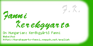 fanni kerekgyarto business card
